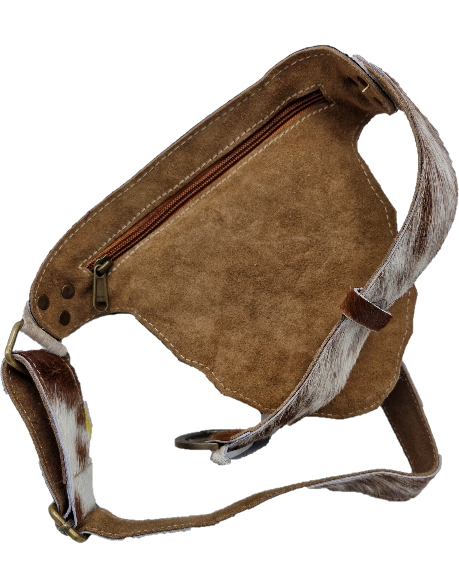 Trukado Leren Festivaltasjes, heuptassen en riemtassen - Koeienhuid Heuptas met Vintage Haakje Ibiza