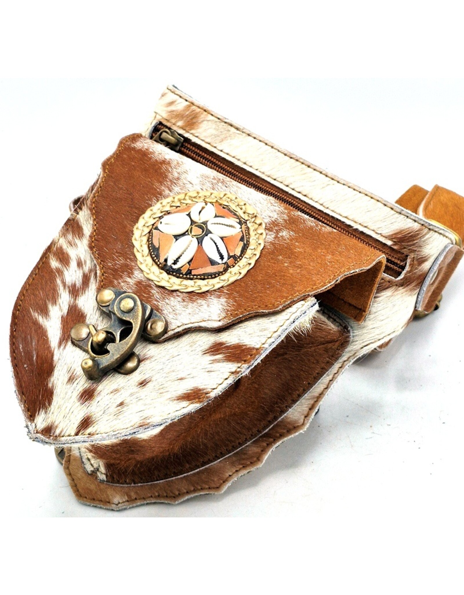 Trukado Leather Festival bags, waist bags and belt bags -  Leather waist bag cowhide Ibiza Style