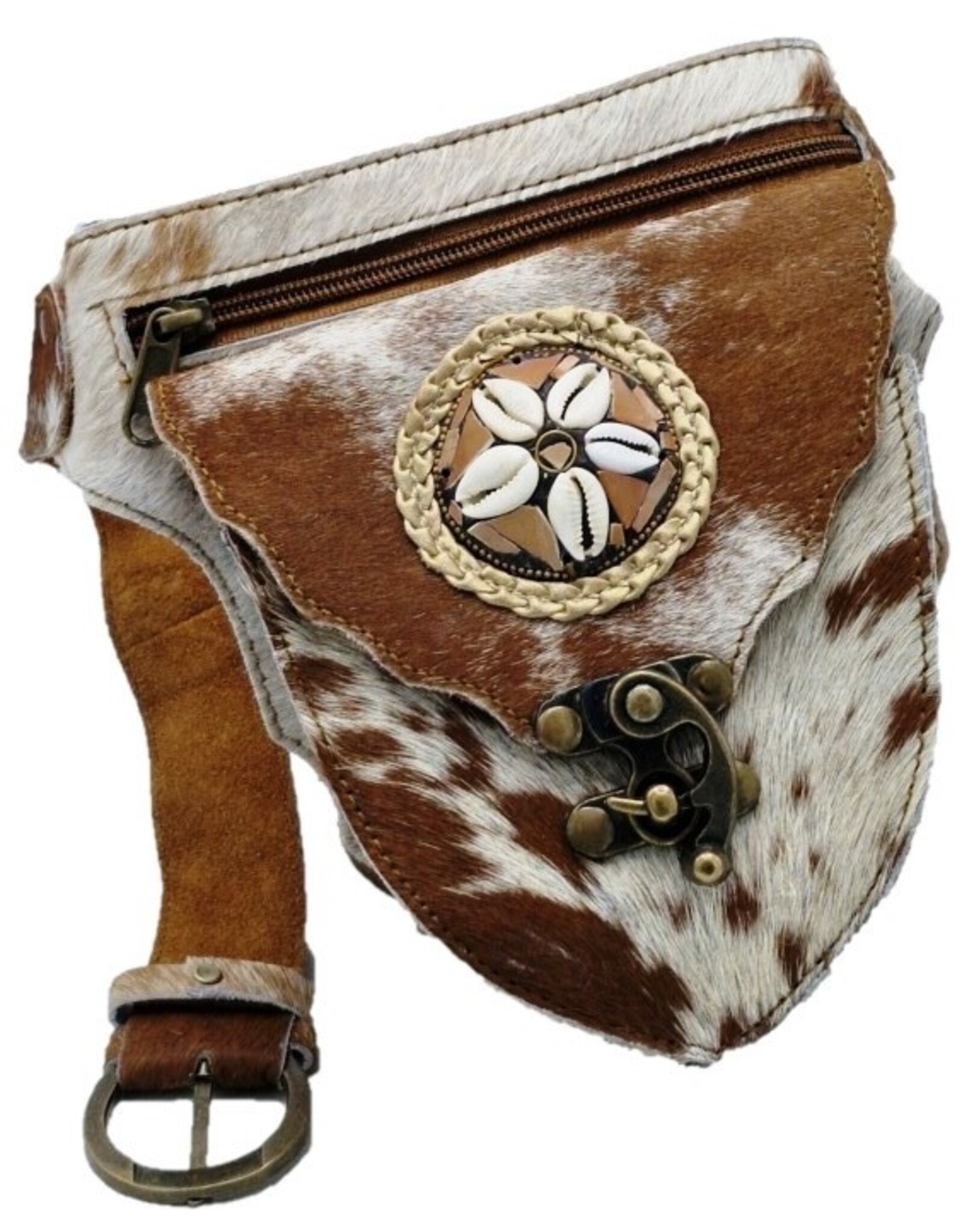Trukado Leather Festival bags, waist bags and belt bags -  Leather waist bag cowhide Ibiza Style