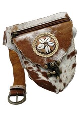Trukado Leather Festival bags, waist bags and belt bags -  Leather waist bag cowhide Ibiza Style