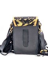 Trukado Small leather bags, cluches and more - Leather Phone Bag with Round Ornament black Ibiza Style