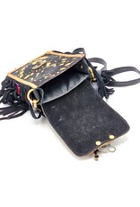 Trukado Small leather bags, cluches and more - Leather Phone Bag with Round Ornament black Ibiza Style