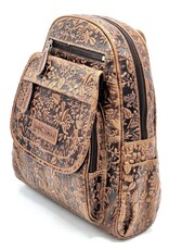 HillBurry Leather backpacks Leather shoppers - HillBurry HillBurry Leather Backpack with Leaf Embossing