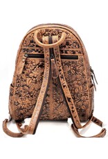 HillBurry Leren rugzakken Leren shoppers - HillBurry HillBurry Leren Rugzak met Bladeren Reliëf