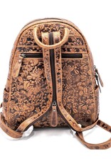 HillBurry Leren rugzakken Leren shoppers - HillBurry HillBurry Leren Rugzak met Bladeren Reliëf