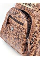 HillBurry Leren rugzakken Leren shoppers - HillBurry HillBurry Leren Rugzak met Bladeren Reliëf