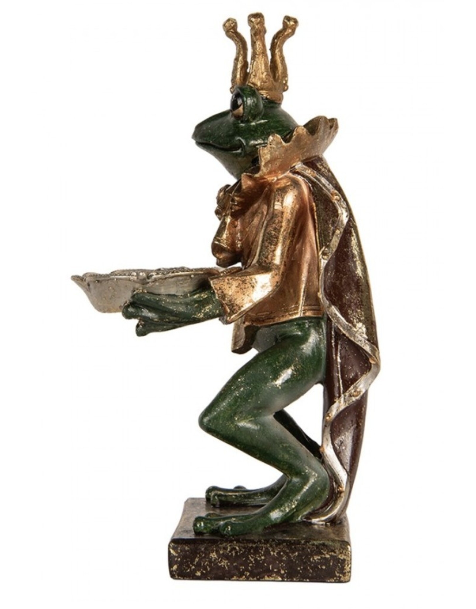 C&E Giftware Beelden Collectables  - Kikkerkoning met dienblad beeld 28cm