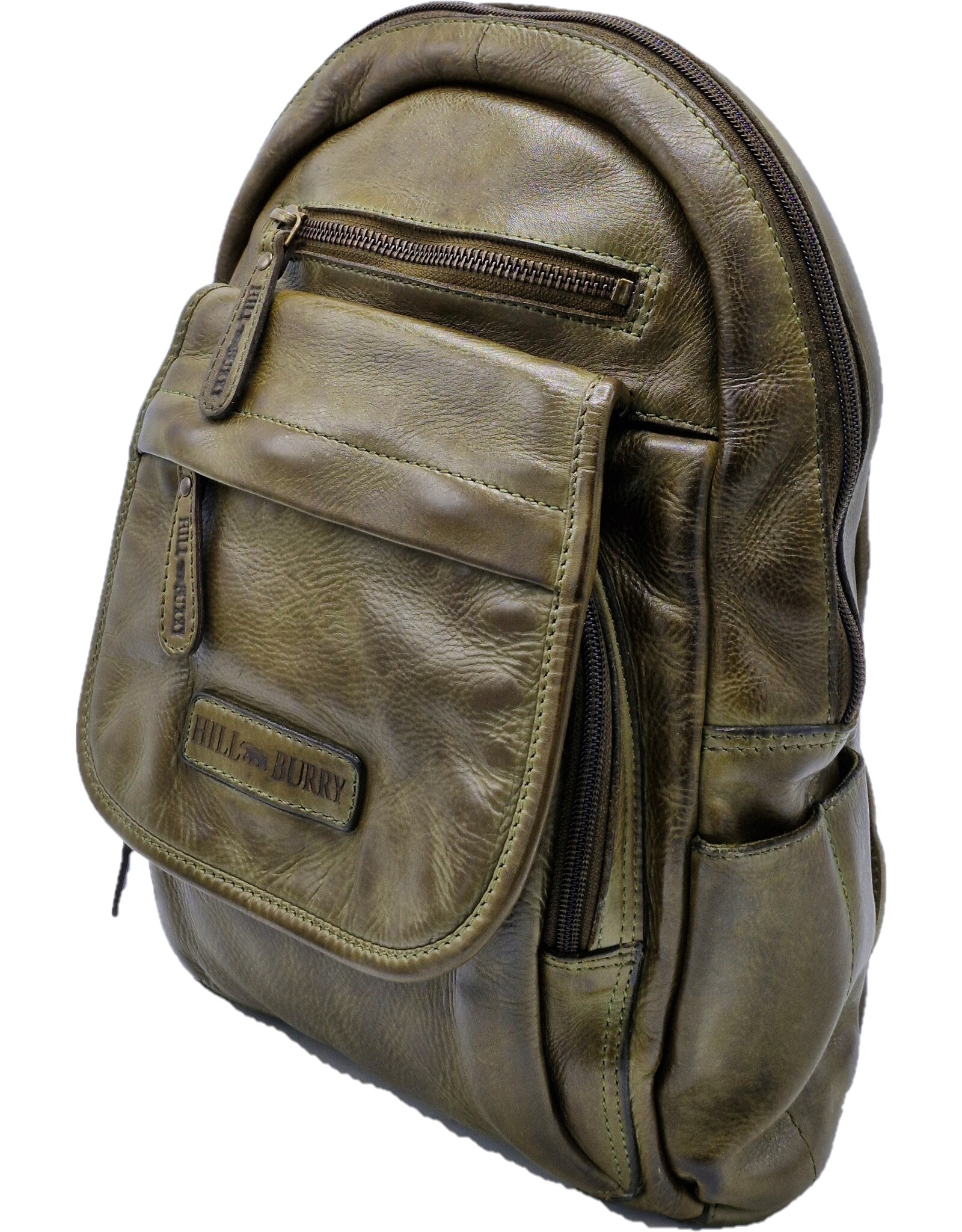 HillBurry Leather bags -  HillBurry backpack Washed Buffalo leather green