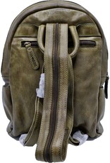 HillBurry Leren tassen - HillBurry rugzak Gewassen Buffelleer groen