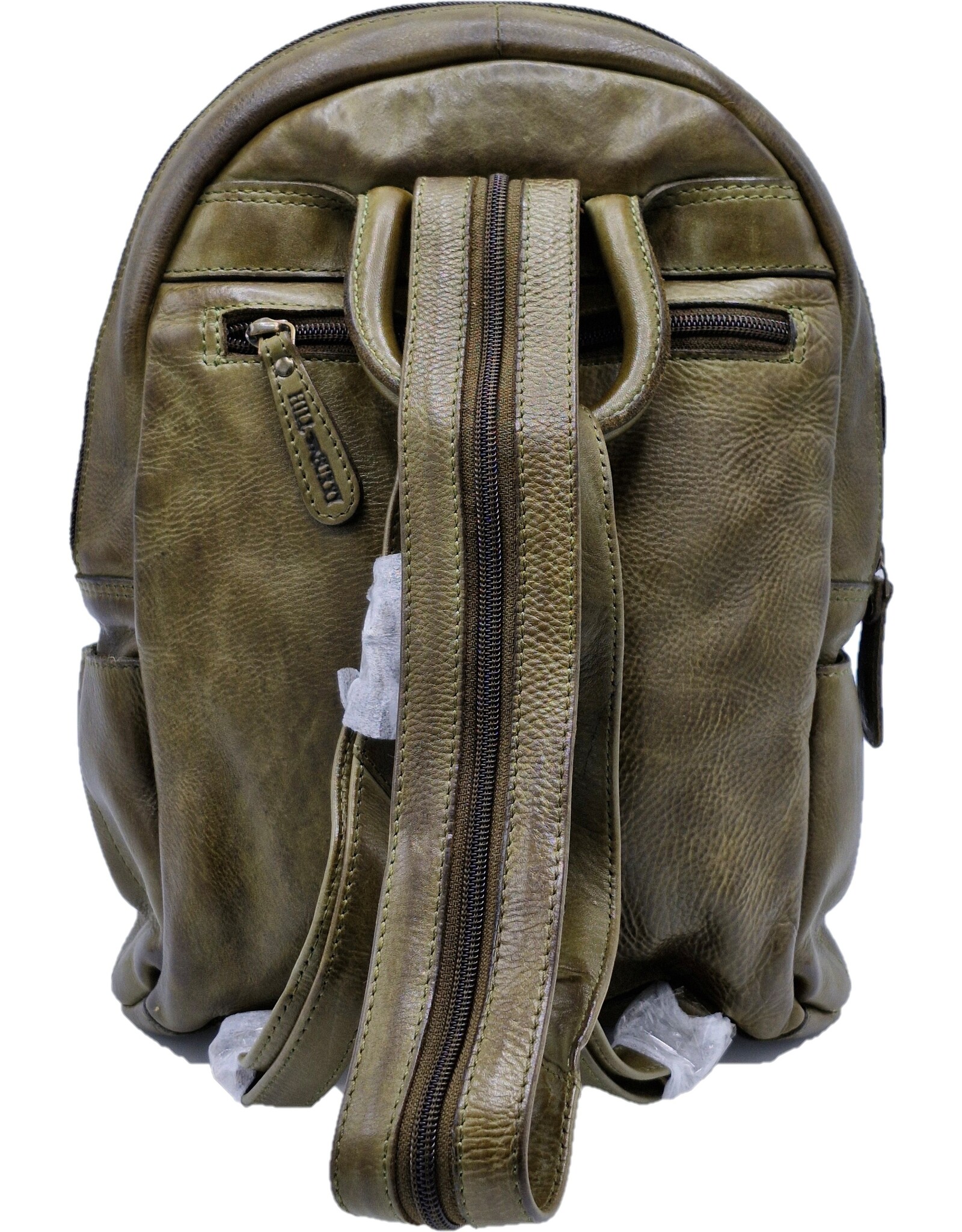 HillBurry Leren tassen - HillBurry rugzak Gewassen Buffelleer groen