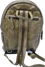 HillBurry Leren tassen - HillBurry rugzak Gewassen Buffelleer groen