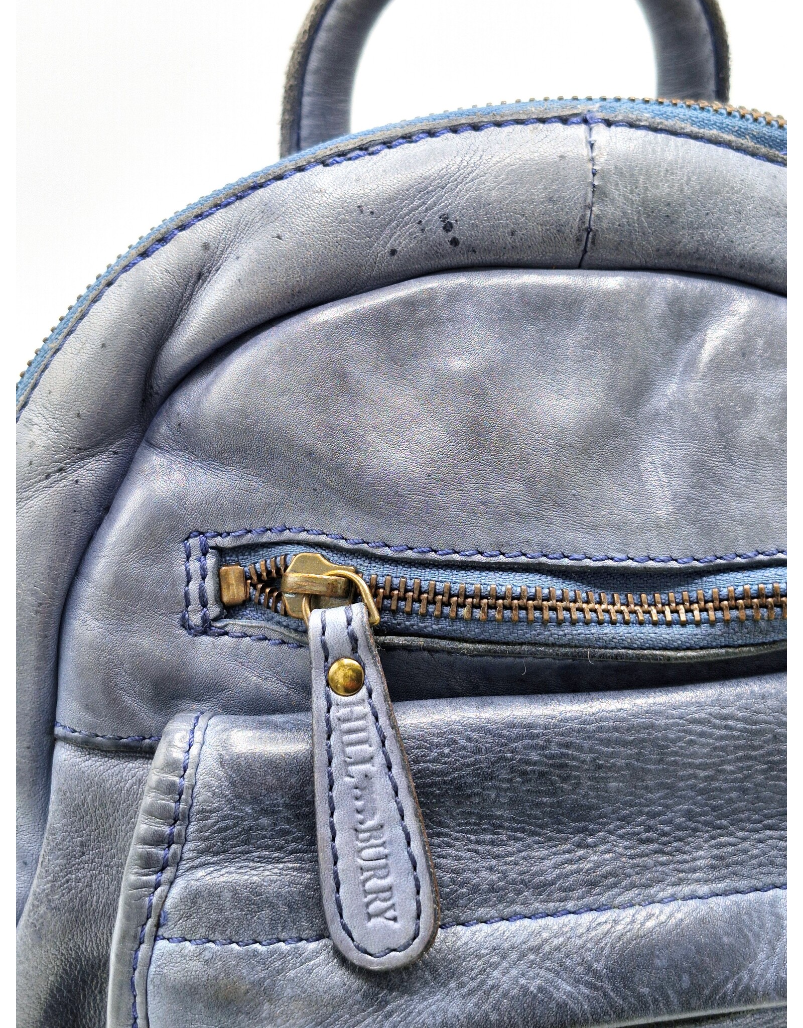 HillBurry Leather bags -  HillBurry backpack Washed Buffalo leather blue