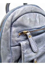 HillBurry Leren tassen - HillBurry rugzak Gewassen Buffelleer blauw