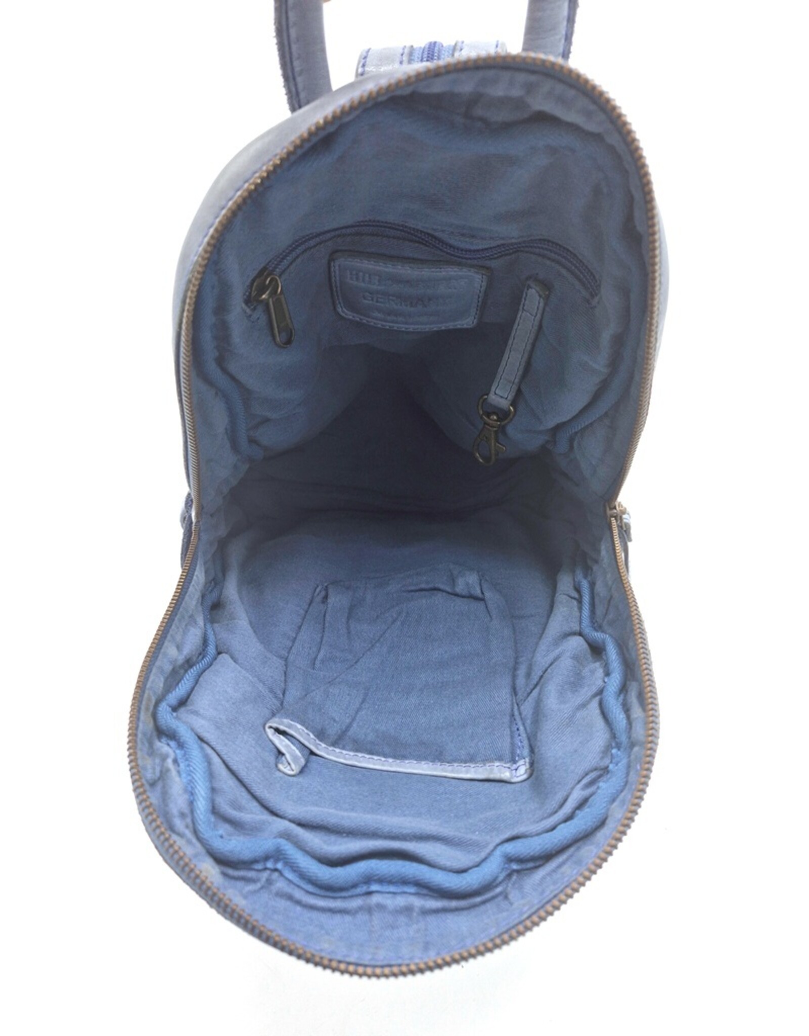 HillBurry Leren tassen - HillBurry rugzak Gewassen Buffelleer blauw