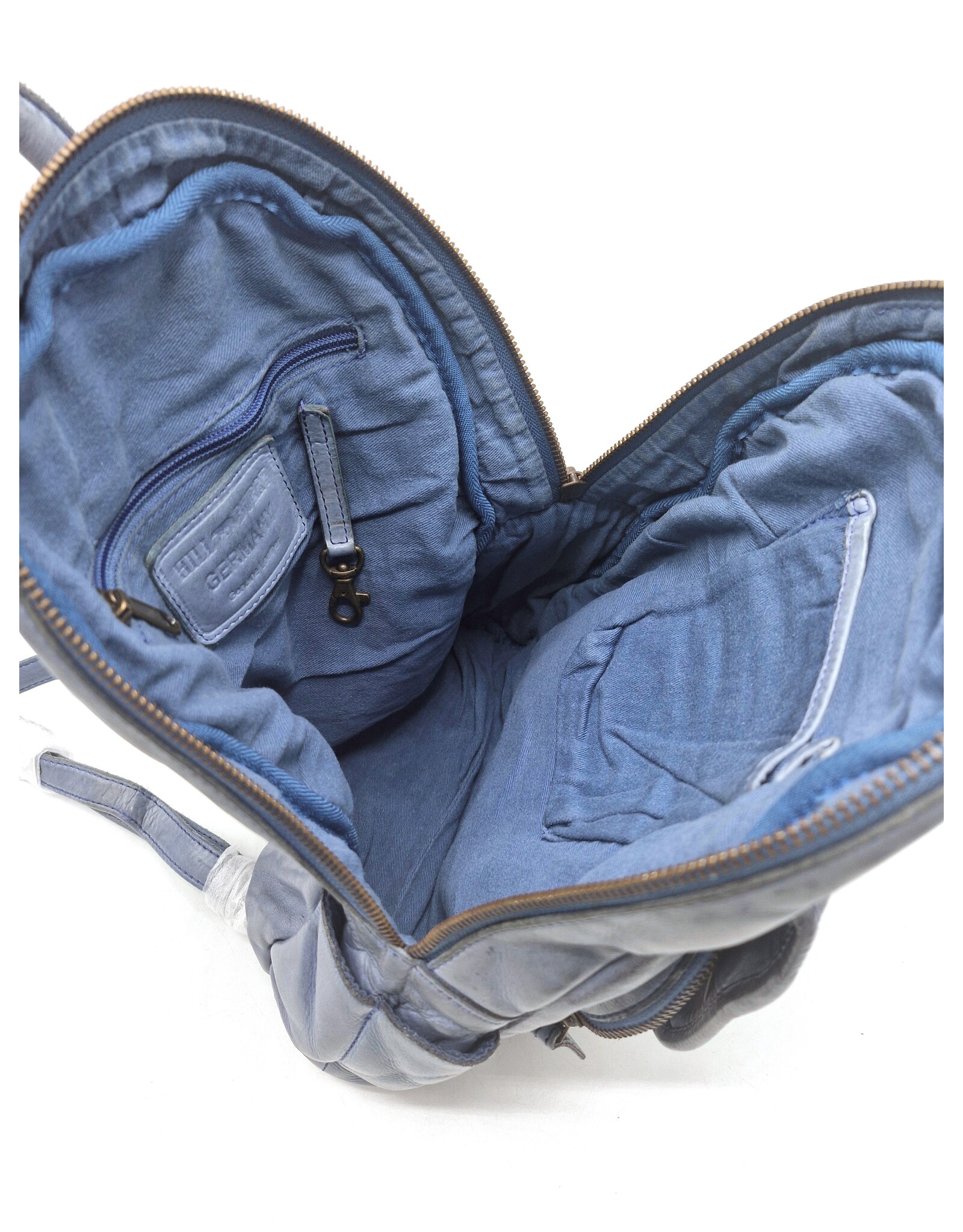 HillBurry Leather bags -  HillBurry backpack Washed Buffalo leather blue