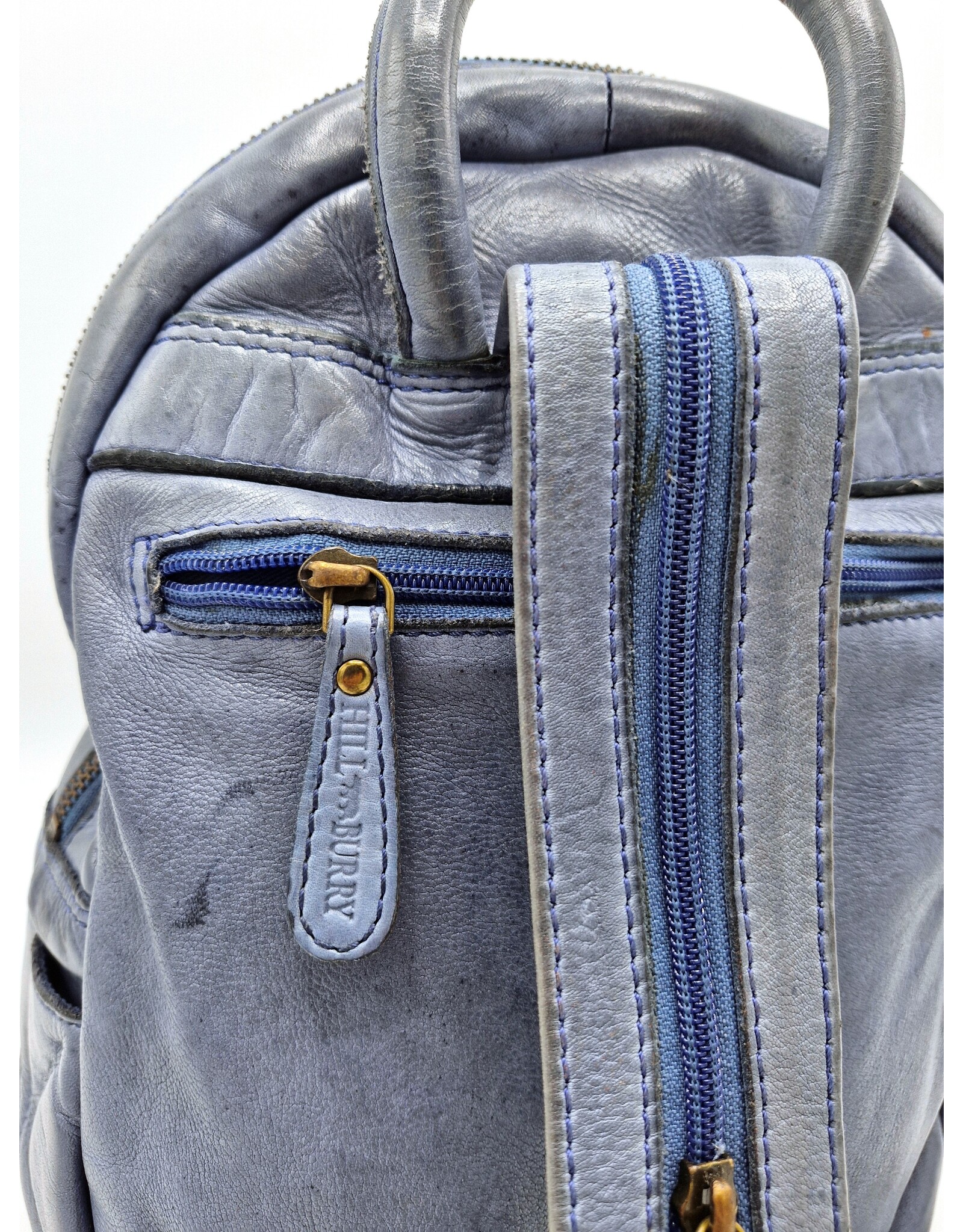 HillBurry Leather bags -  HillBurry backpack Washed Buffalo leather blue