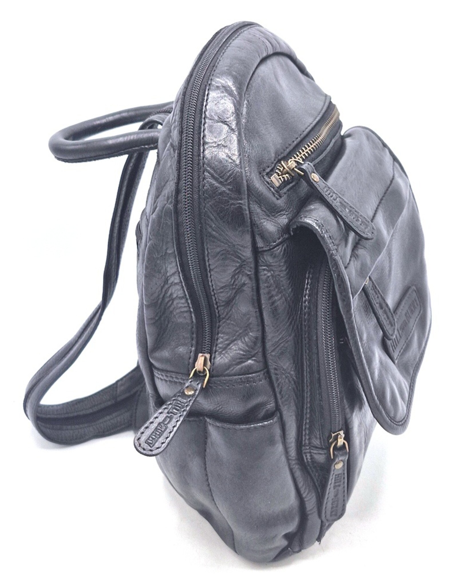 HillBurry Leather bags -  HillBurry backpack Washed Buffalo leather black