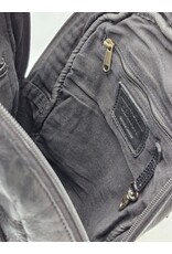 HillBurry Leren tassen - HillBurry rugzak Gewassen Buffelleer zwart