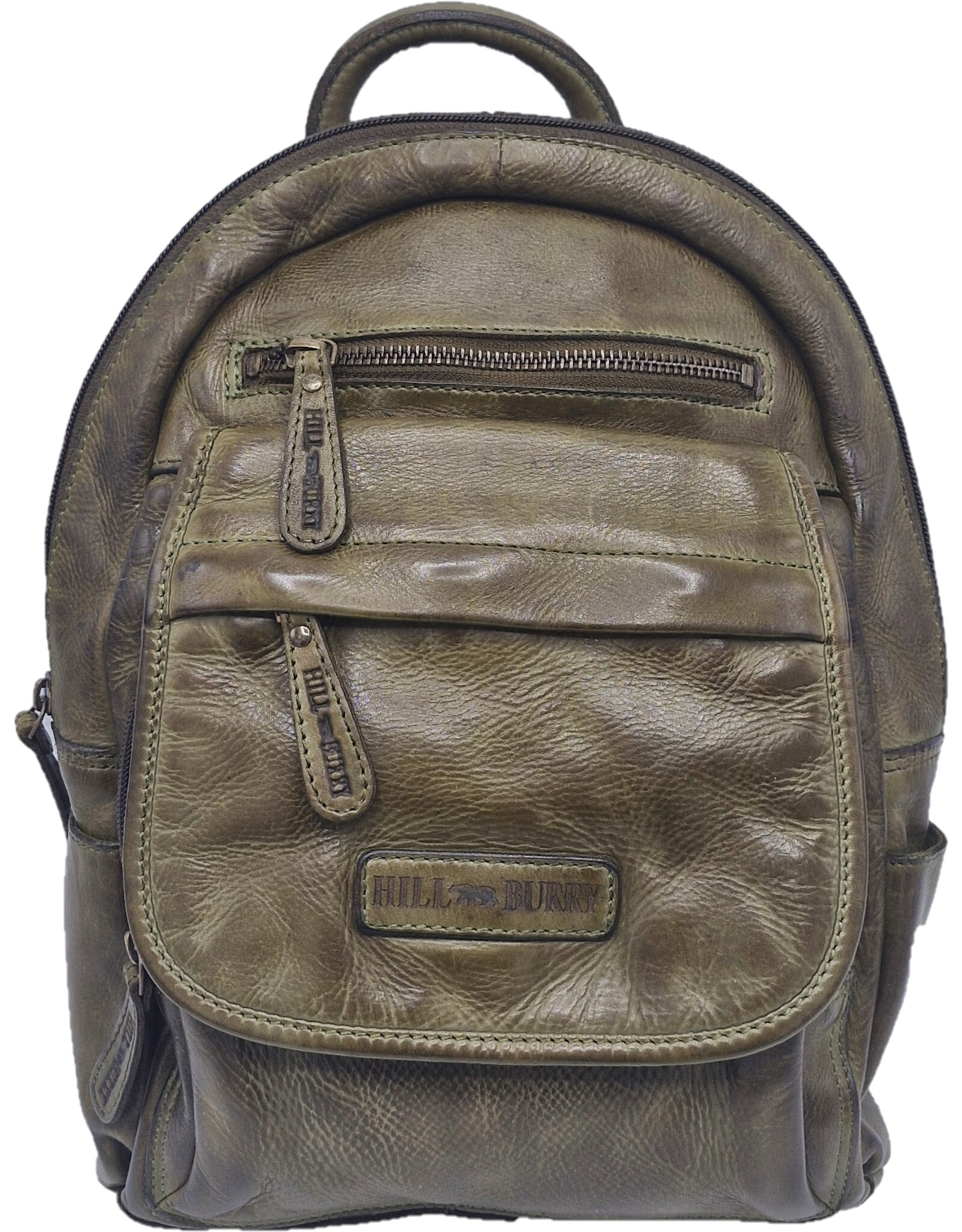 HillBurry Leather bags -  HillBurry backpack Washed Buffalo leather green