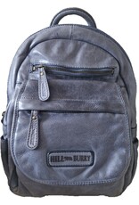 HillBurry Leren tassen - HillBurry rugzak Gewassen Buffelleer blauw