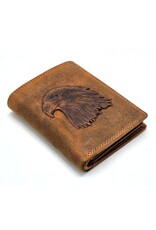 Leather Fox Leren Portemonnees - Leren Portemonnee met Adelaars kop verticaal