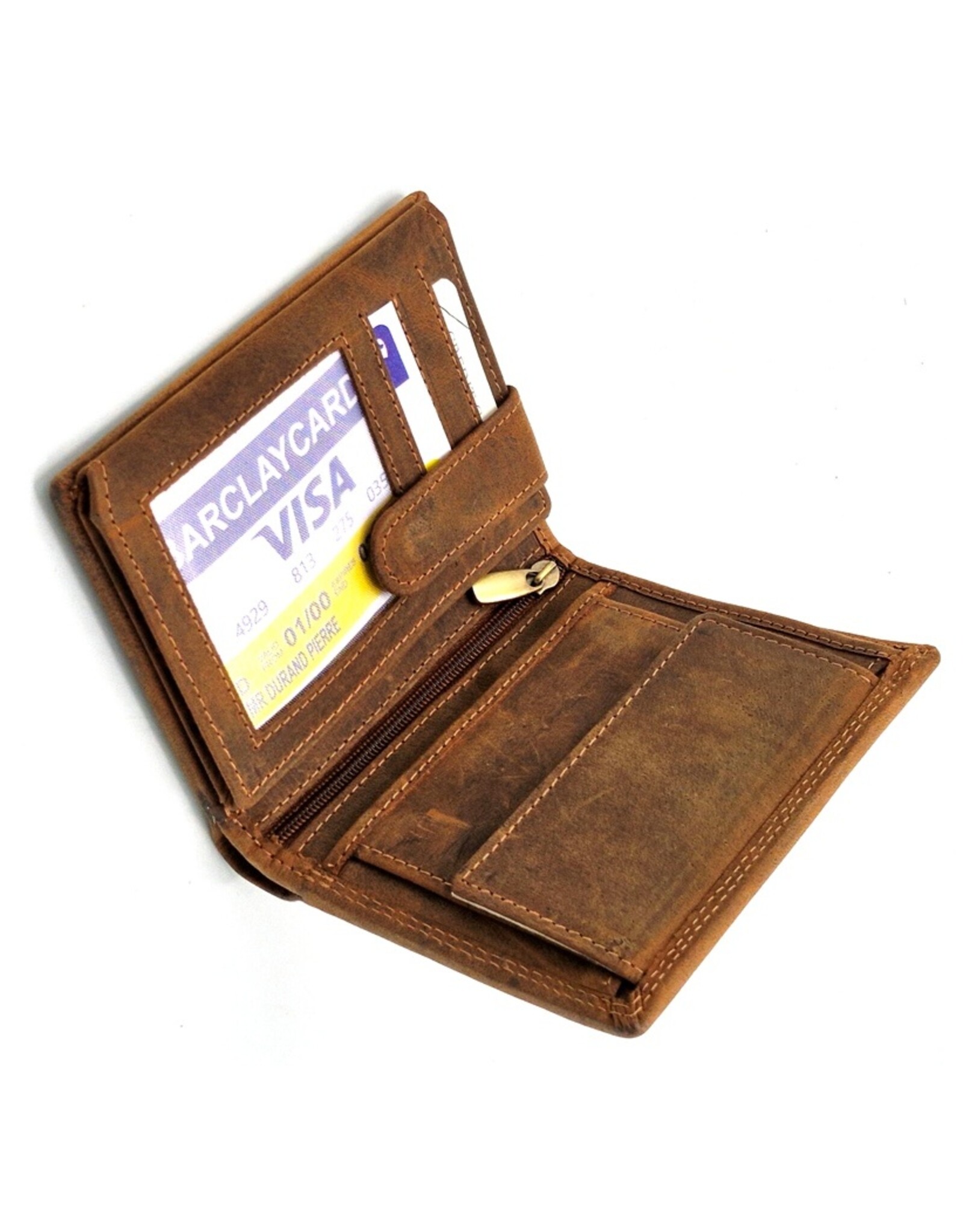 Leather Fox Leather Wallets - Leather Wallet with Eagles head (vertical)