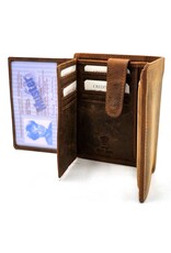 Leather Fox Leather Wallets - Leather Wallet with Eagles head (vertical)