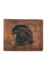Leather Fox Leather Wallets - Leather Wallet with Eagles head (horizontal)