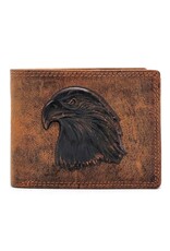 Leather Fox Leather Wallets - Leather Wallet with Eagles head (horizontal)