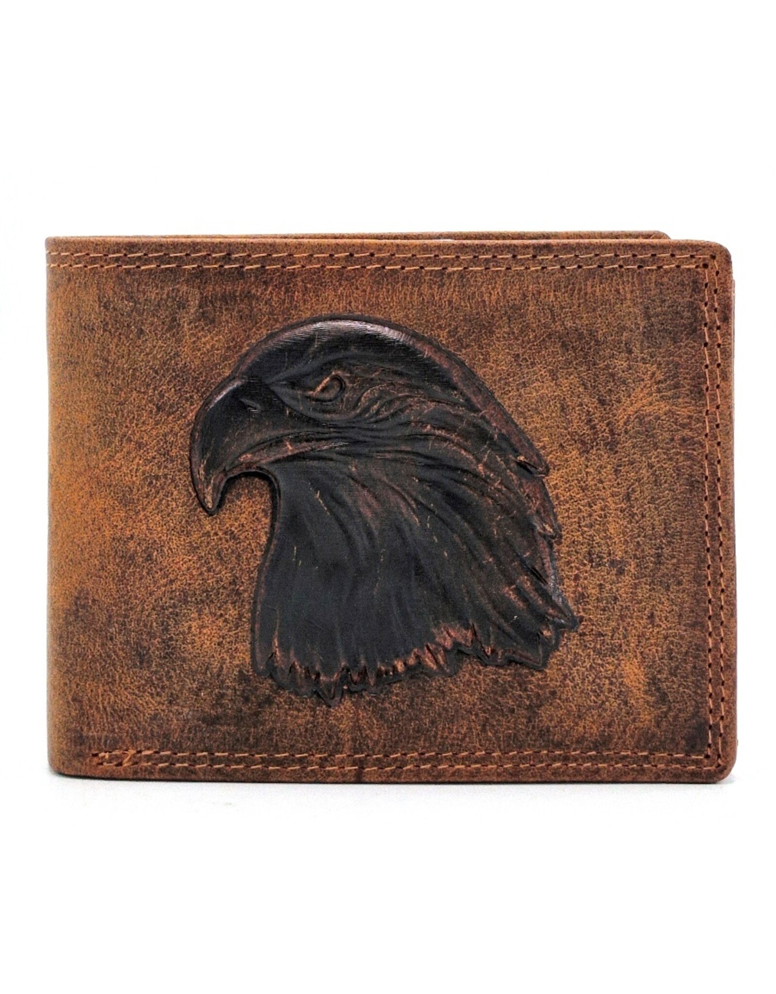 Leather Fox Leather Wallets - Leather Wallet with Eagles head (horizontal)
