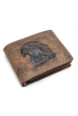 Leather Fox Leren Portemonnees - Leren Portemonnee met Adelaarskop (horizontaal)