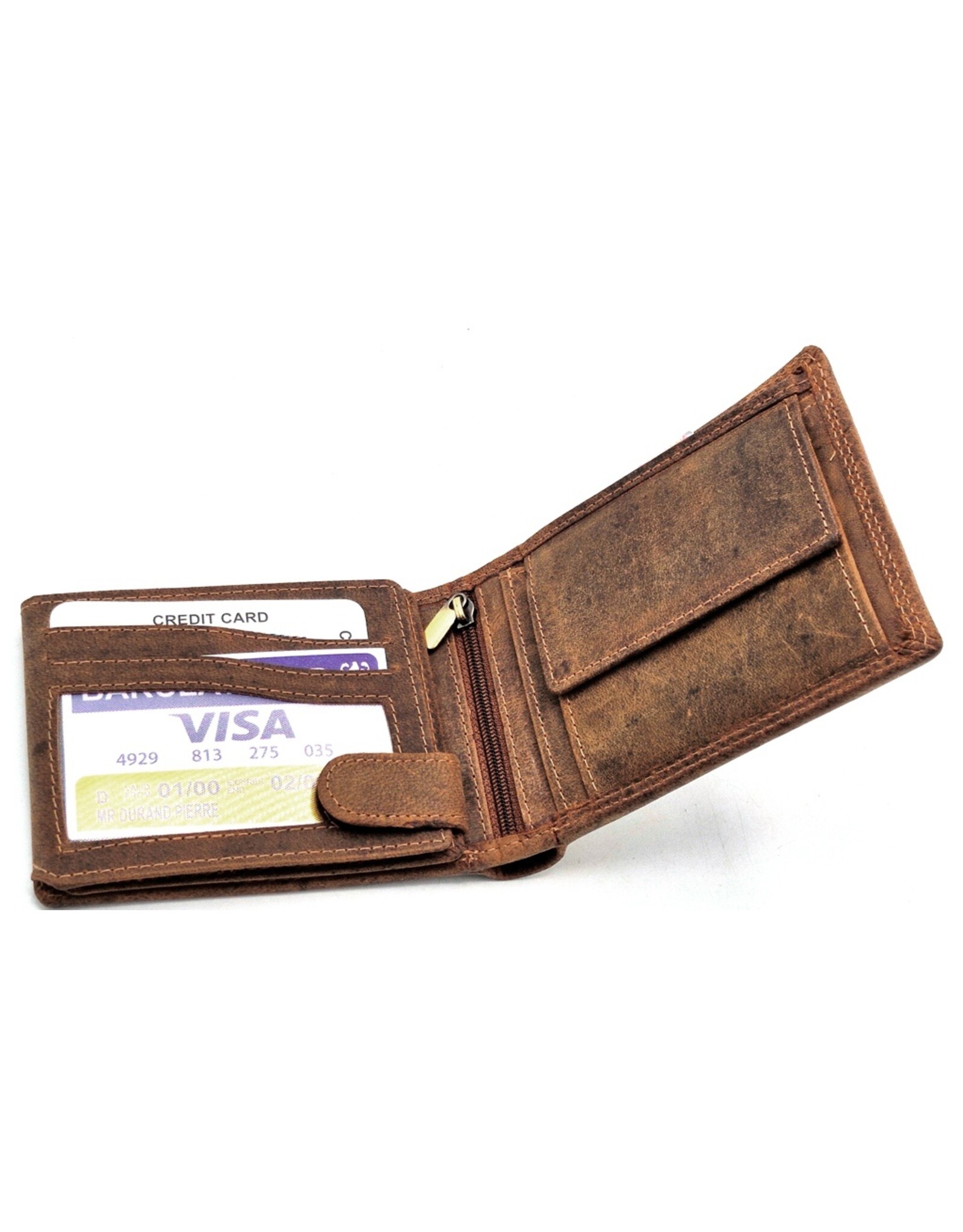 Leather Fox Leren Portemonnees - Leren Portemonnee met Adelaarskop (horizontaal)