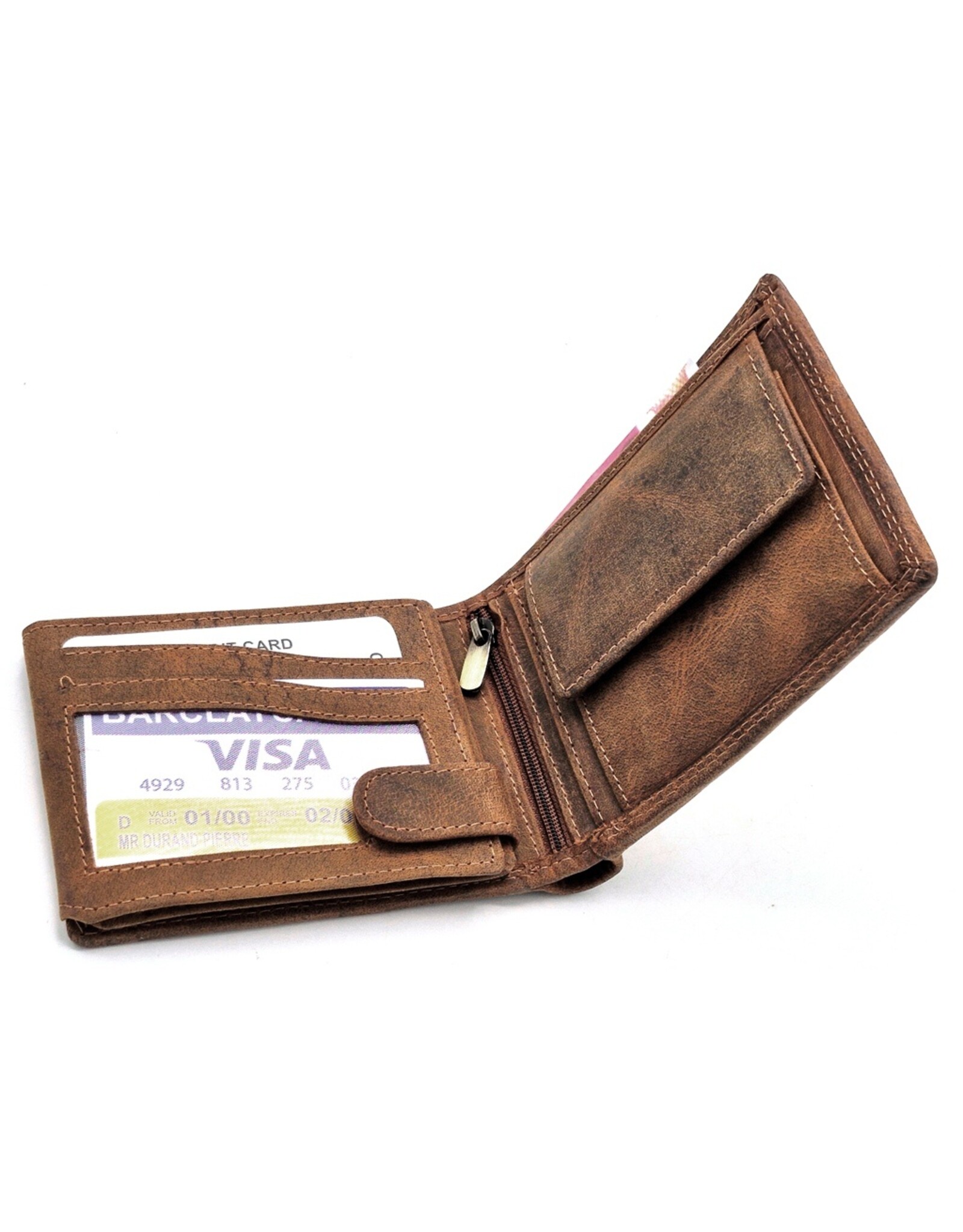 Leather Fox Leather Wallets - Leather Wallet with Owl (horizontal)