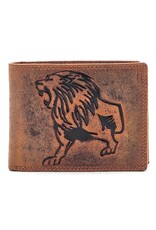 Leather Fox Leather Wallets - LeatherWallet with Lion (buffalo leather)