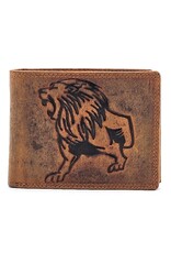 Leather Fox Leather Wallets - LeatherWallet with Lion (buffalo leather)
