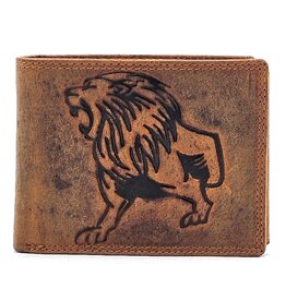Leather Fox Leren Portemonnee met Leeuw (buffelleer)
