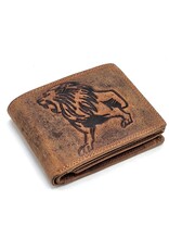 Leather Fox Leren Portemonnees - Leren Portemonnee met Leeuw (buffelleer)