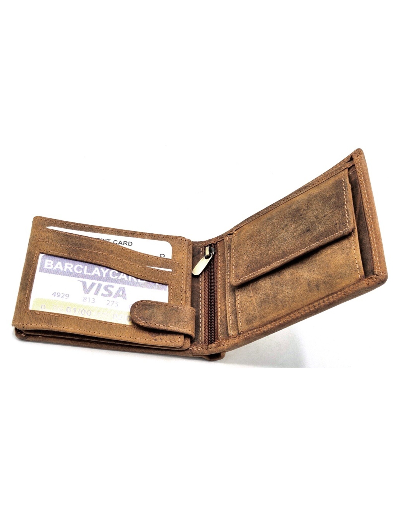 Leather Fox Leather Wallets - LeatherWallet with Lion (buffalo leather)