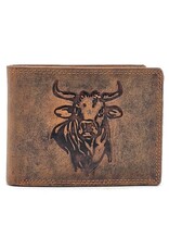Leather Fox Leather Wallets - Leather Wallet with Bull's Head