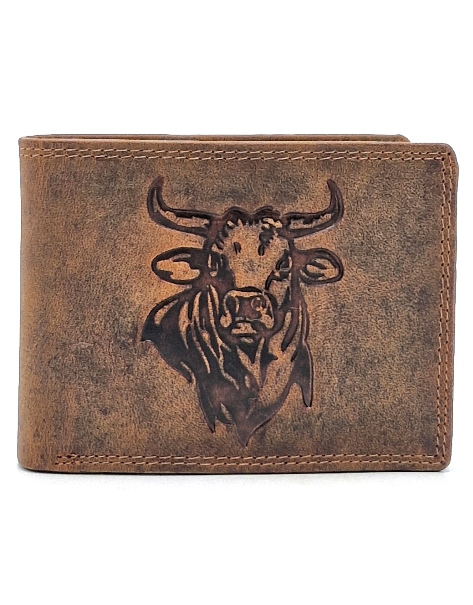Leather Fox Leather Wallets - Leather Wallet with Bull's Head