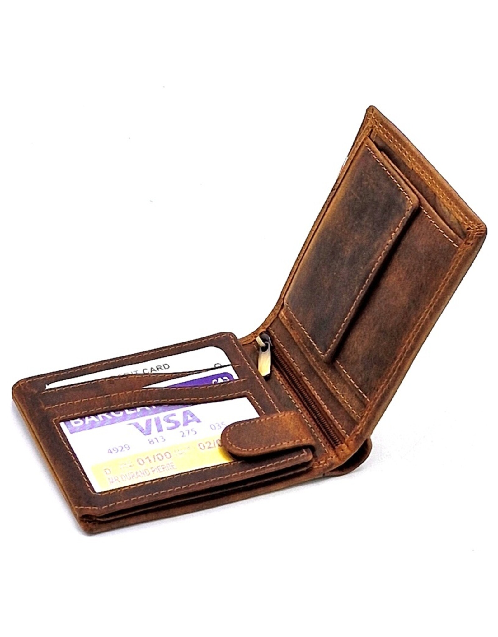 Leather Fox Leather Wallets - Leather Wallet with Bull's Head