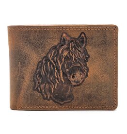 Hutmann Leather wallet with embossed Horse head