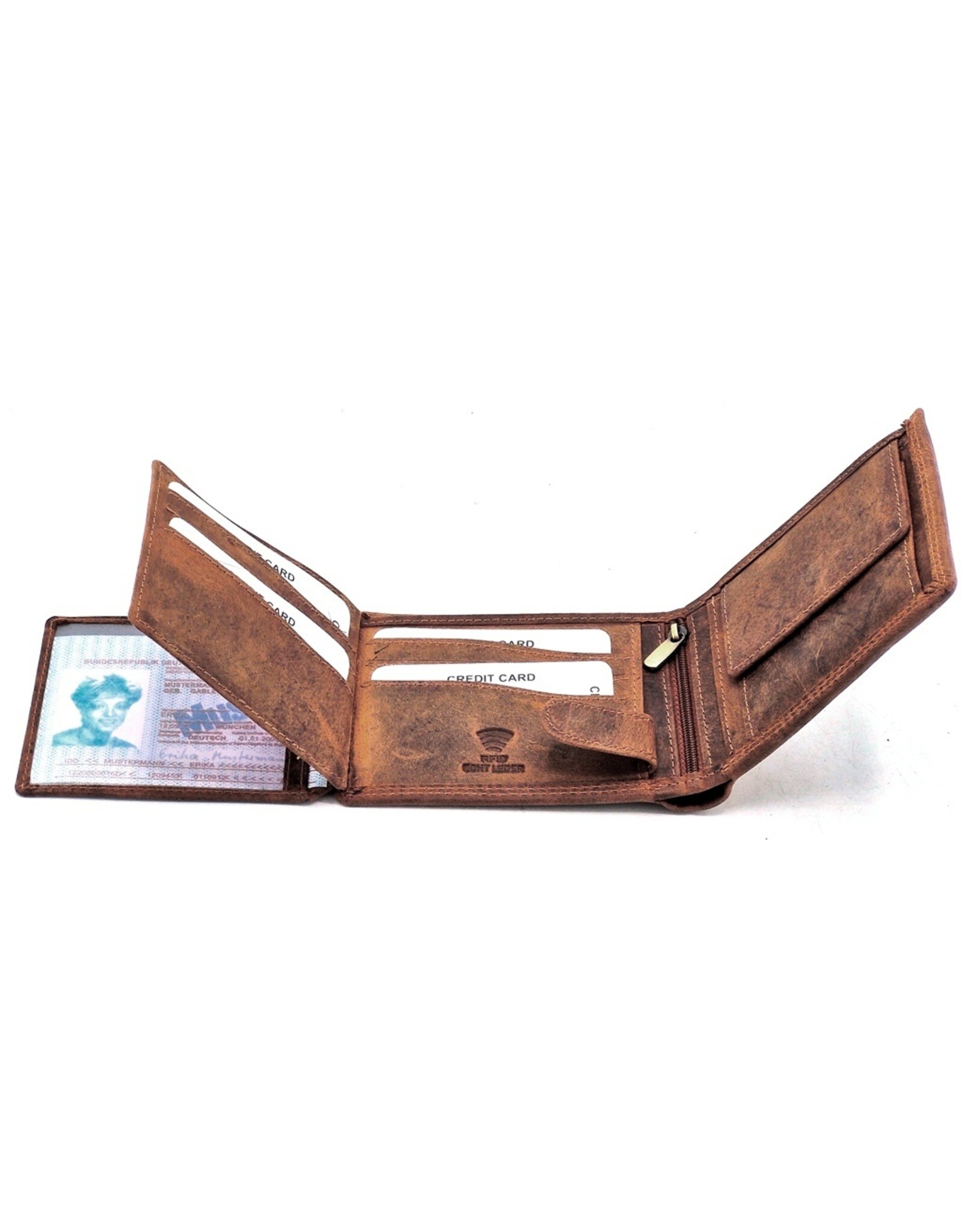 Hutmann Leather Wallets - Leather wallet with embossed Horse head