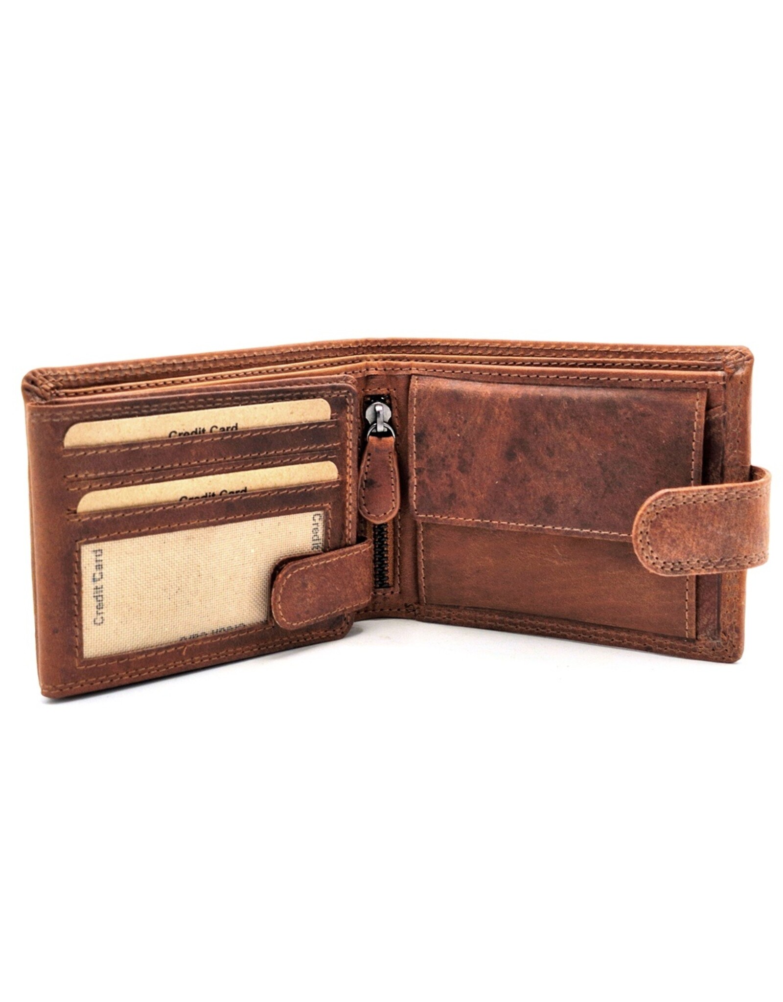 LW Leather Wallets - Leather Wallet with Wolf's Head