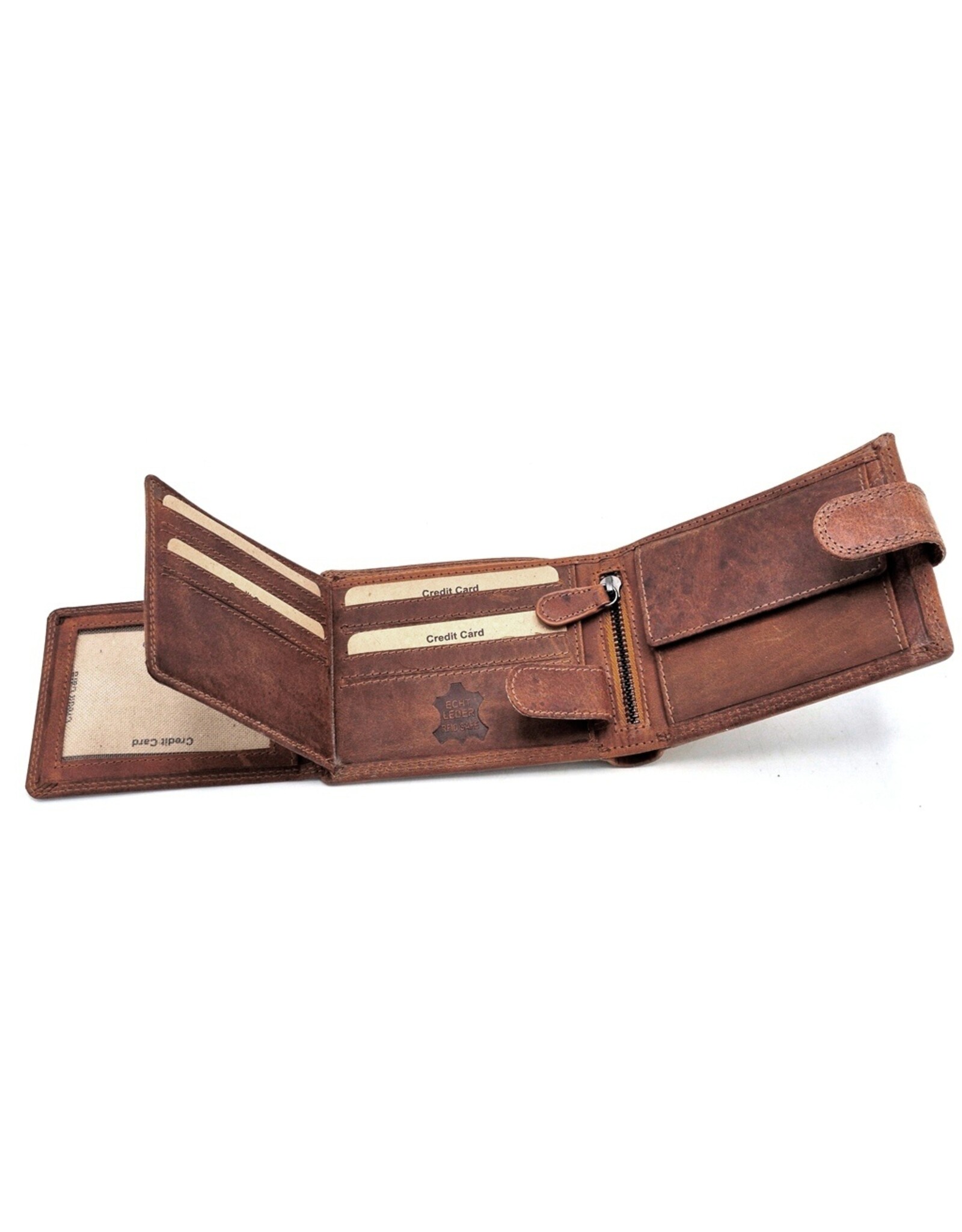 LW Leather Wallets - Leather Wallet with Wolf's Head