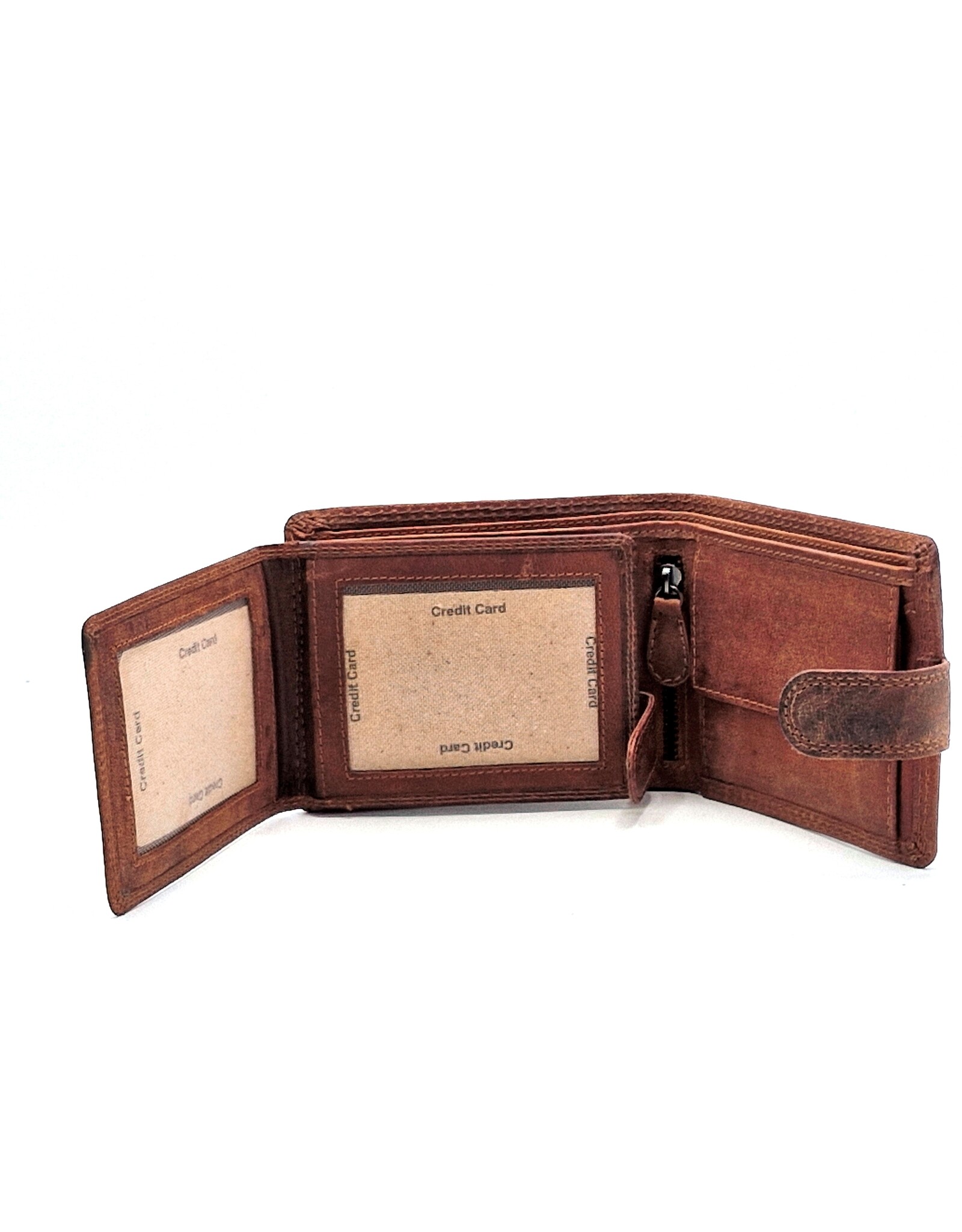 LW Leather Wallets - Leather Wallet with Wolf's Head