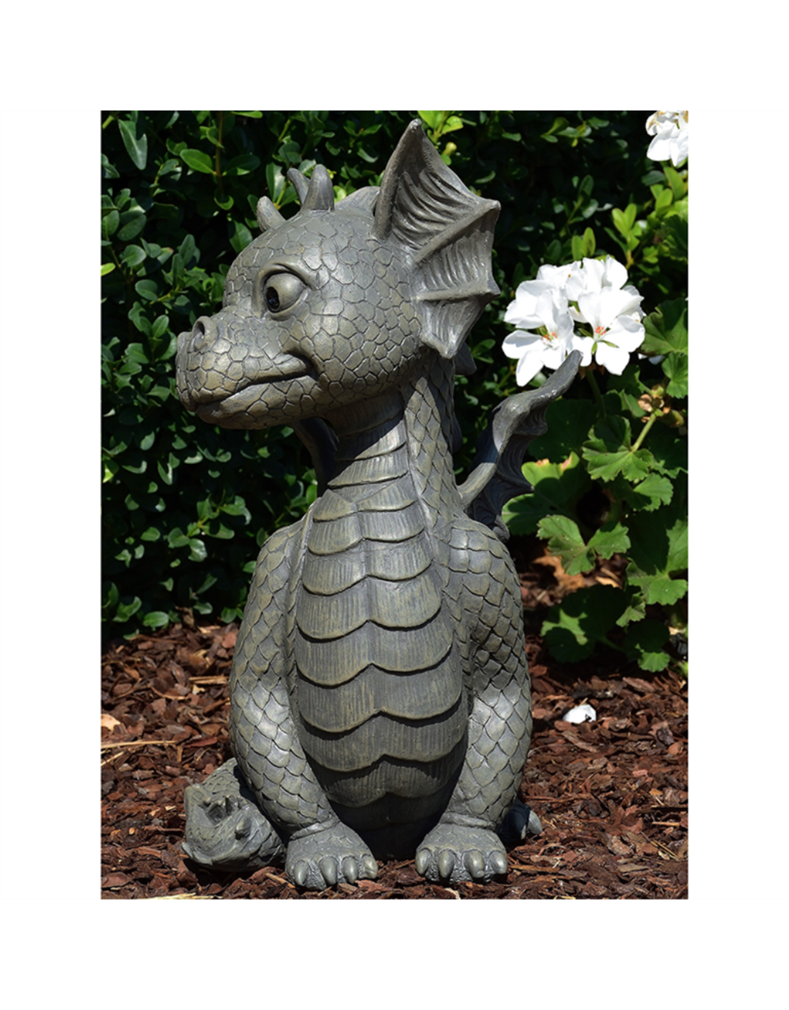 MC Giftware & Lifestyle - Tuindraak "Zittend" -  Drakenbeeldje 29,5cm