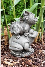 MC Giftware & Lifestyle - Garden Dragon  on Frog - Dragon statue 27cm
