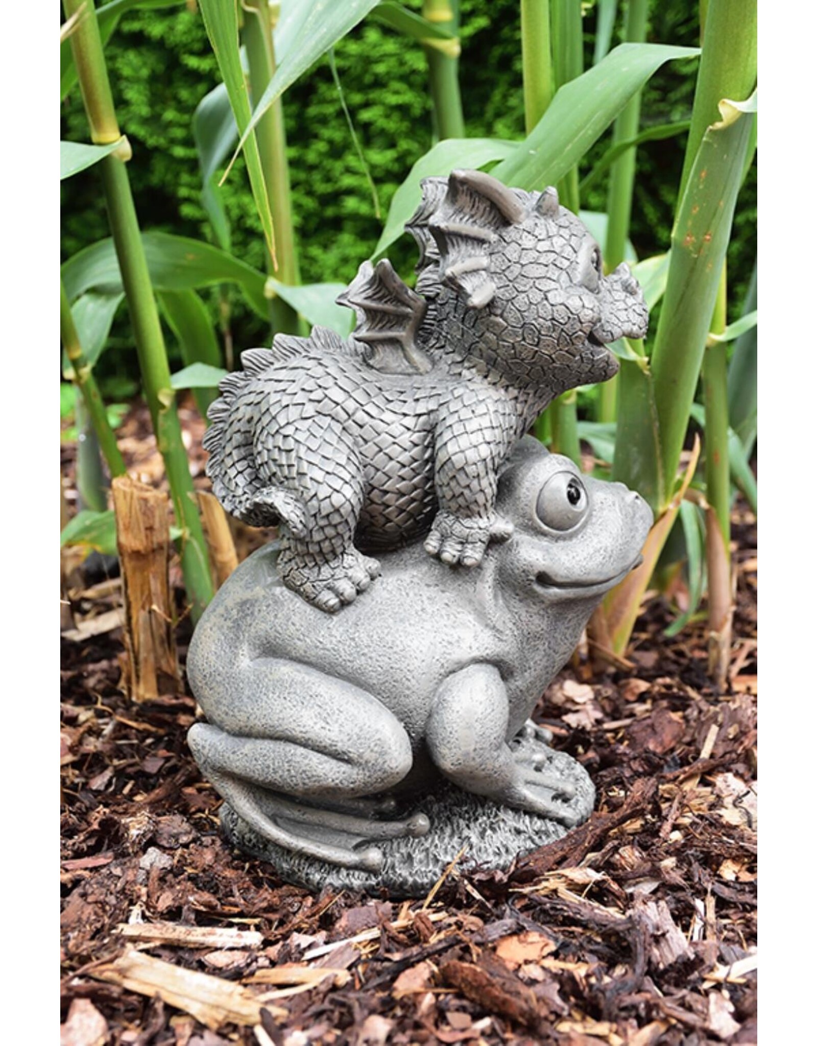 MC Giftware & Lifestyle - Garden Dragon  on Frog - Dragon statue 27cm