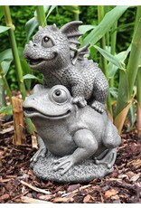 MC Giftware & Lifestyle - Garden Dragon  on Frog - Dragon statue 27cm